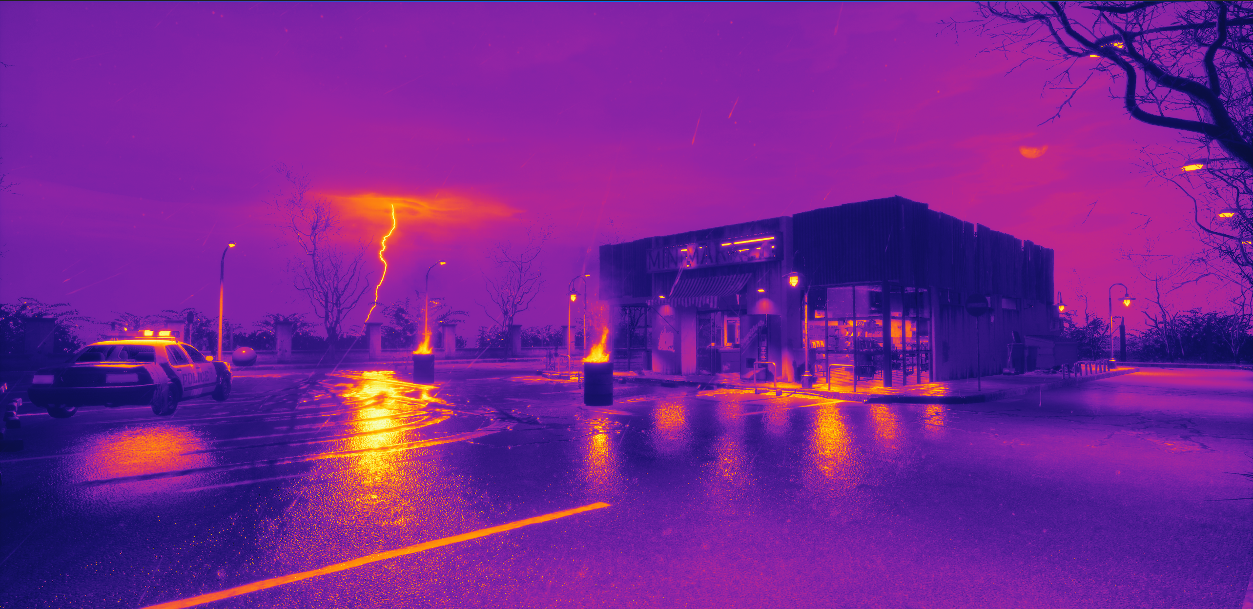 雷雨夜战热成像视角效果