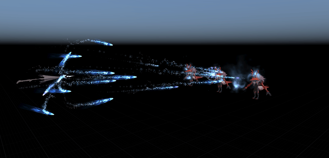 追踪多个目标的子弹特效