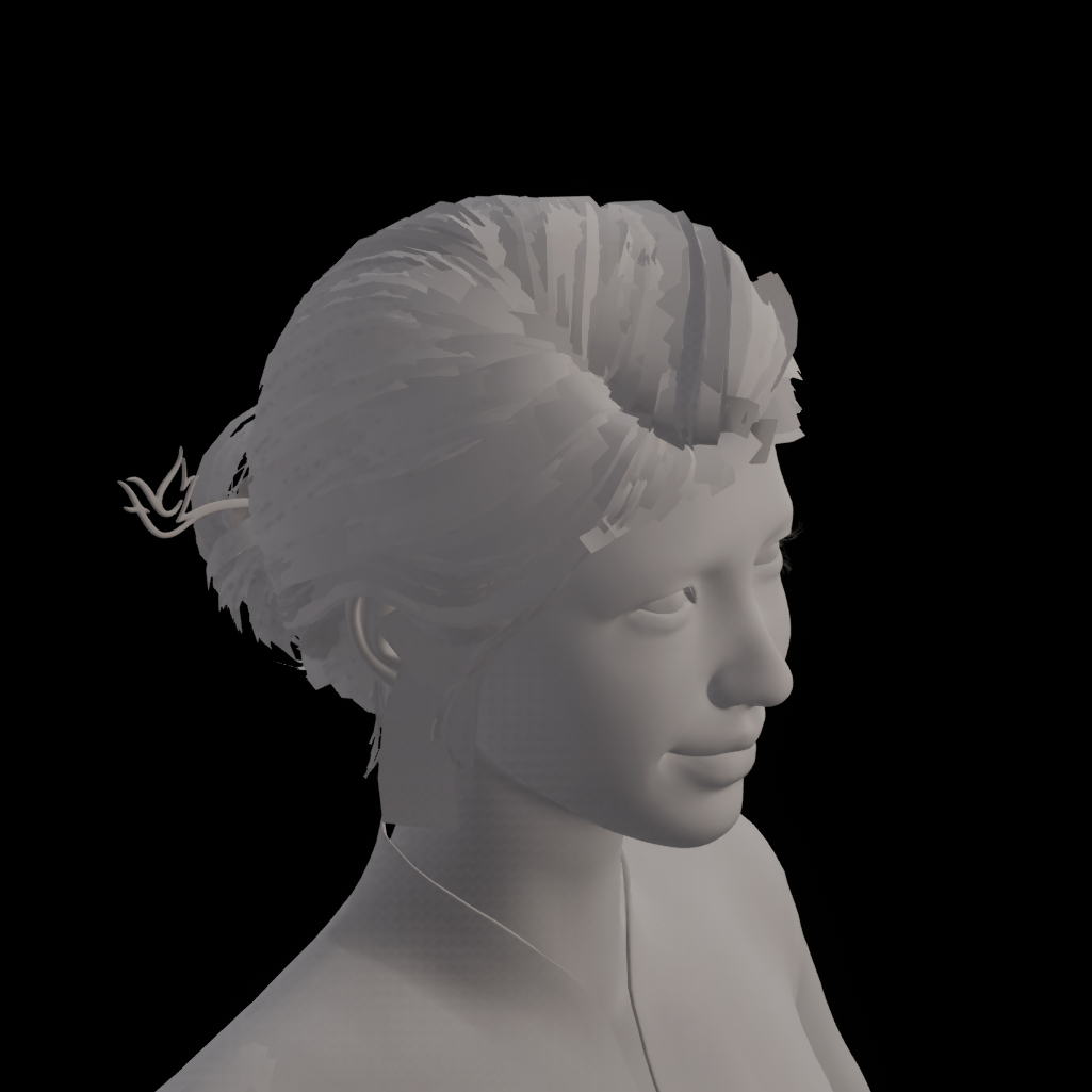 写实角色头发模型图